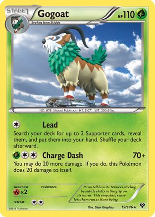 Gogoat 019/146 - Holofoil XY Base Set - Holo Rare