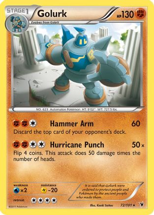 Golurk 072 - Reverse Holofoil Noble Victories - Rare