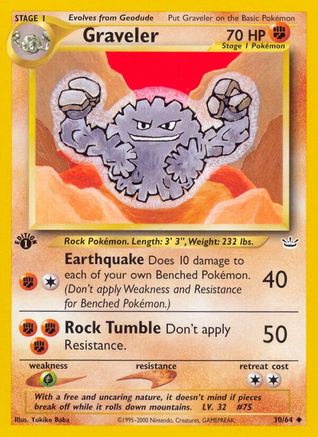 Graveler 030/64 - 1st Edition Neo Revelation - Uncommon