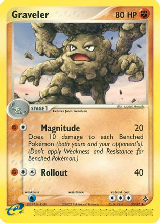 Graveler 030/097 - Reverse Holofoil Dragon - Uncommon
