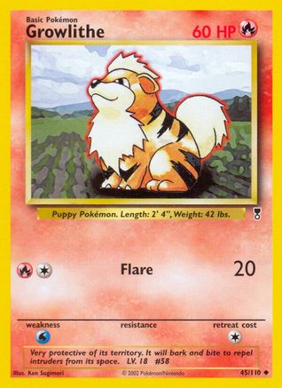 Growlithe 045/110 - Reverse Holofoil Legendary Collection - Uncommon