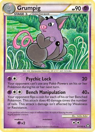 Grumpig 023 - Reverse Holofoil Triumphant - Rare