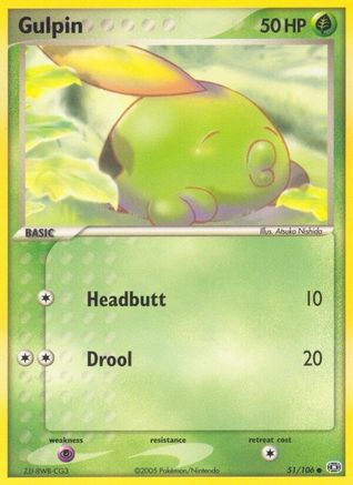 Gulpin 051 - Reverse Holofoil Emerald - Common