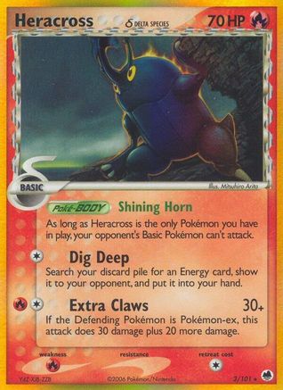 Heracross (Delta Species) 003/101 - Reverse Holofoil Dragon Frontiers - Holo Rare