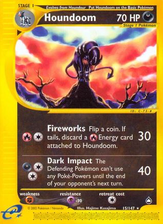 Houndoom (15) 015 - Reverse Holofoil Aquapolis - Rare
