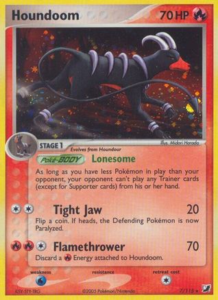 Houndoom 007 - Reverse Holofoil Unseen Forces - Holo Rare