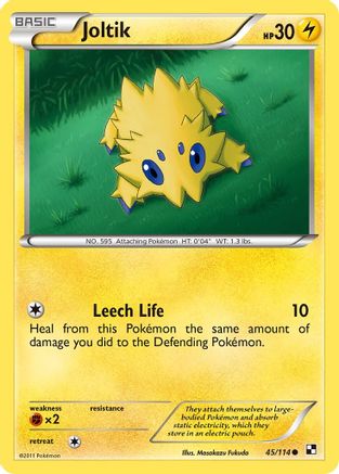 Joltik (45) 045/114 - Reverse Holofoil Black and White - Common
