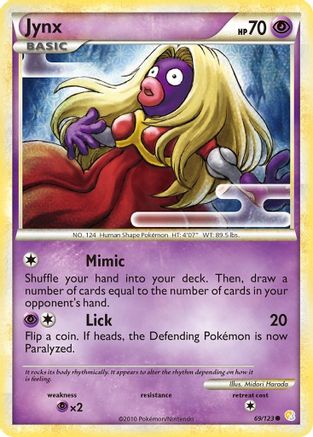 Jynx 069/123 - Reverse Holofoil HeartGold SoulSilver - Common