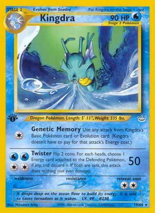 Kingdra 019/64 - 1st Edition Neo Revelation - Rare