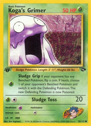 Koga's Grimer 078/132 - 1st Edition Gym Challenge - Common