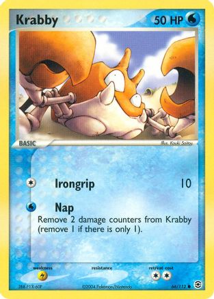 Krabby 066/112 - Reverse Holofoil FireRed & LeafGreen - Common