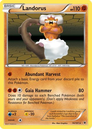 Landorus 074 - Reverse Holofoil Noble Victories - Holo Rare