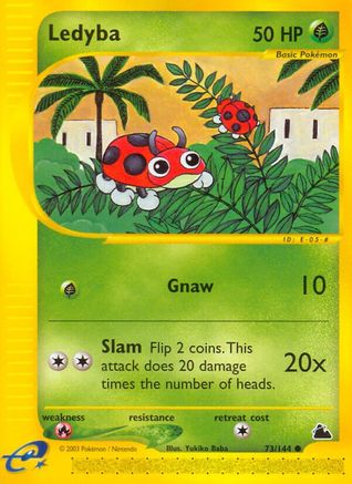 Ledyba (73) 073 - Reverse Holofoil Skyridge - Common