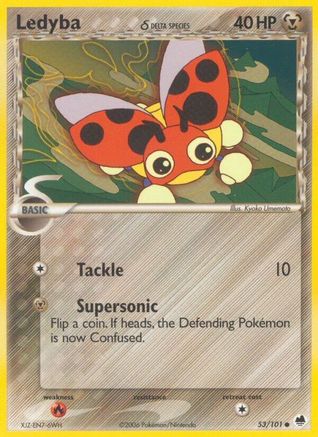 Ledyba (Delta Species) 053/101 - Reverse Holofoil Dragon Frontiers - Common