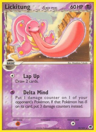 Lickitung (Delta Species) 019/101 - Reverse Holofoil Dragon Frontiers - Rare