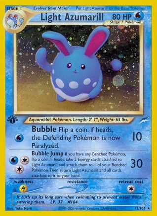 Light Azumarill 013/105 - 1st Edition Holofoil Neo Destiny - Holo Rare