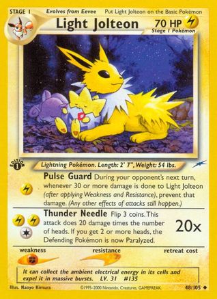 Light Jolteon 048/105 - 1st Edition Neo Destiny - Uncommon