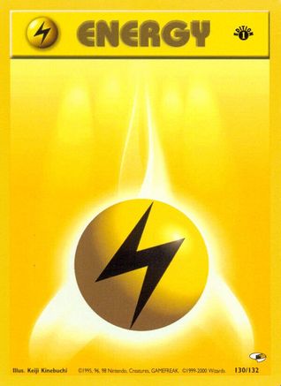 Lightning Energy 130/132 - 1st Edition Gym Heroes - Common