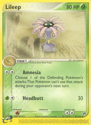 Lileep 043/100 - Reverse Holofoil Sandstorm - Uncommon