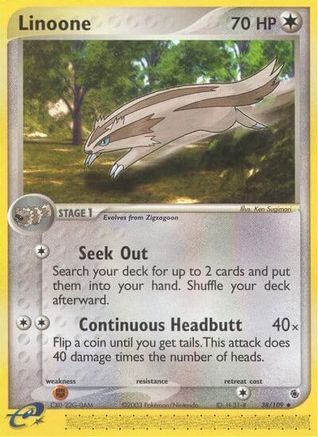 Linoone 038 - Reverse Holofoil Ruby and Sapphire - Uncommon