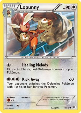 Lopunny 117 - Reverse Holofoil Boundaries Crossed - Uncommon