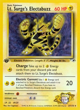 Lt. Surge's Electabuzz (27) 027/132 - 1st Edition Gym Heroes - Rare