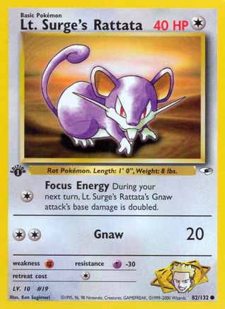 Lt. Surge's Rattata 082/132 - 1st Edition Gym Heroes - Common