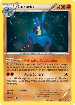 Lucario 080/113 - Holofoil Legendary Treasures - Holo Rare