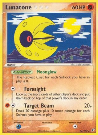 Lunatone 036 - Reverse Holofoil Deoxys - Uncommon