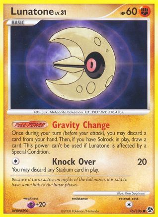 Lunatone 076 - Reverse Holofoil Great Encounters - Common