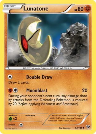 Lunatone 063 - Reverse Holofoil XY Base Set - Uncommon