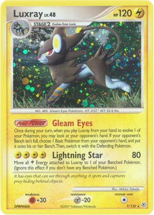 Luxray 007/130 - Reverse Holofoil Diamond and Pearl - Holo Rare