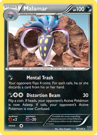 Malamar (76) 076 - Reverse Holofoil XY Base Set - Rare