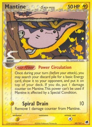 Mantine (Delta Species) 020/101 Dragon Frontiers - Rare