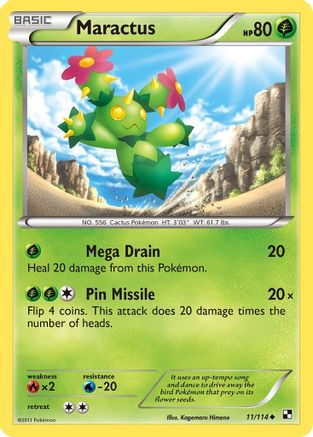 Maractus (11) 011 - Reverse Holofoil Black and White - Uncommon