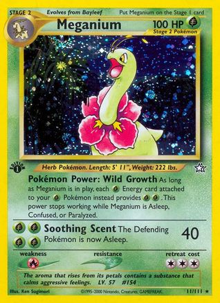 Meganium (11) 011/111 - 1st Edition Holofoil Neo Genesis - Holo Rare