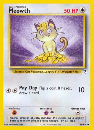 Meowth 053 - Reverse Holofoil Legendary Collection - Uncommon