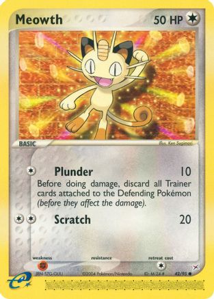 Meowth 042/95 - Reverse Holofoil Team Magma vs Team Aqua - Common