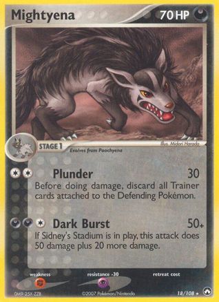 Mightyena 018 - Reverse Holofoil Power Keepers - Rare