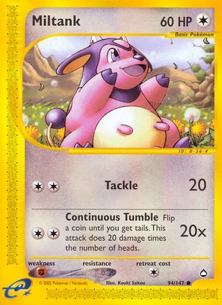 Miltank 094/147 - Reverse Holofoil Aquapolis - Common