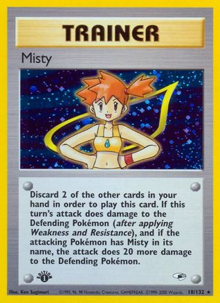 Misty (18) 018/132 - 1st Edition Holofoil Gym Heroes - Holo Rare