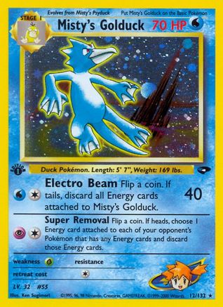 Misty's Golduck 012/132 - 1st Edition Holofoil Gym Challenge - Holo Rare