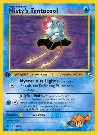 Misty's Tentacool (32) 032/132 - 1st Edition Gym Heroes - Rare
