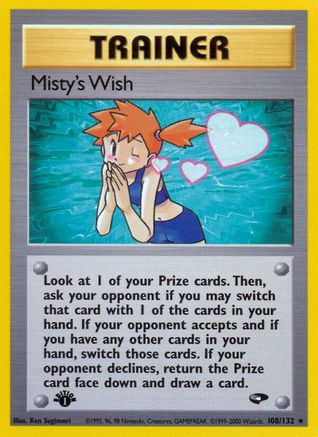 Misty's Wish 108/132 - 1st Edition Gym Challenge - Rare