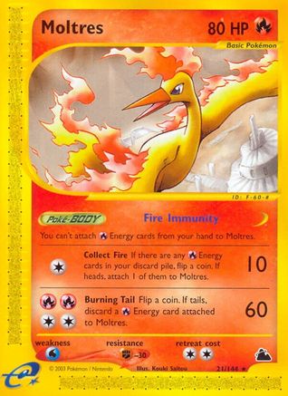Moltres 021 - Reverse Holofoil Skyridge - Rare