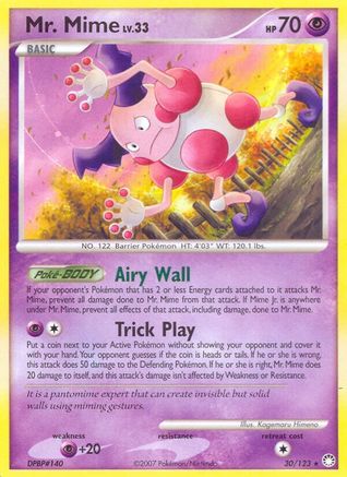 Mr. Mime 030 - Reverse Holofoil Mysterious Treasures - Rare