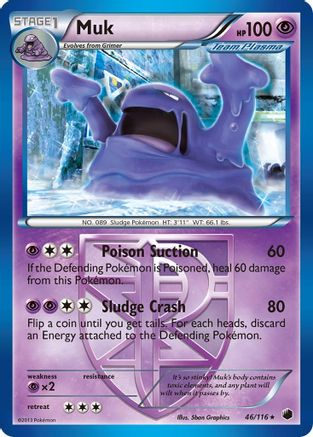 Muk (Team Plasma) 046/116 - Reverse Holofoil Plasma Freeze - Rare