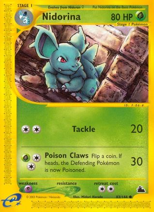 Nidorina 083 - Reverse Holofoil Skyridge - Common