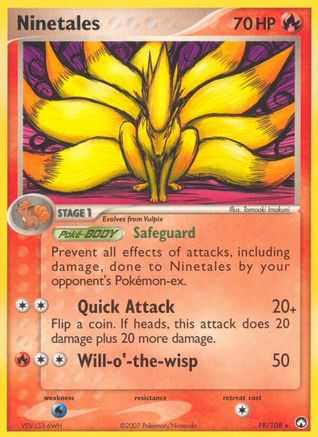 Ninetales 019/108 - Reverse Holofoil Power Keepers - Rare