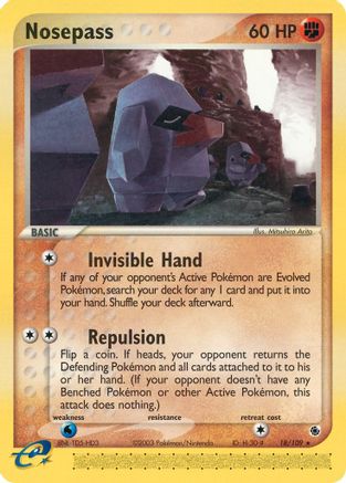 Nosepass 018 - Reverse Holofoil Ruby and Sapphire - Rare